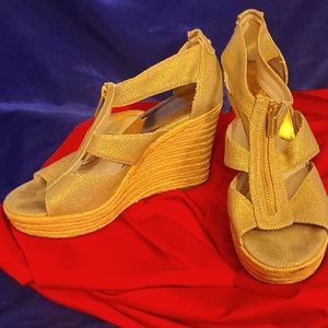 Michael Kors Gold Wedges